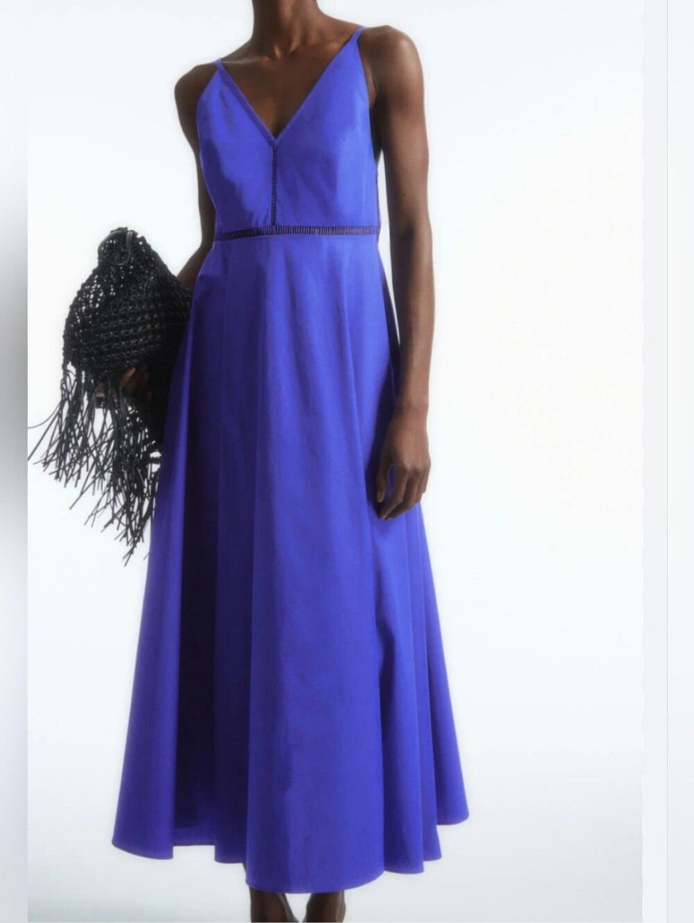 COS Cobalt V-Neck Midi Dress